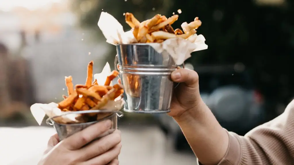 Farm burger's bucket of fries