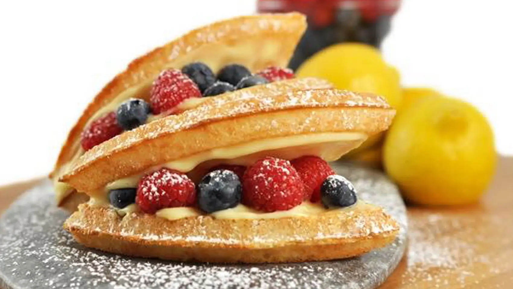 Bruxie's seasonal berry waffle sandwich